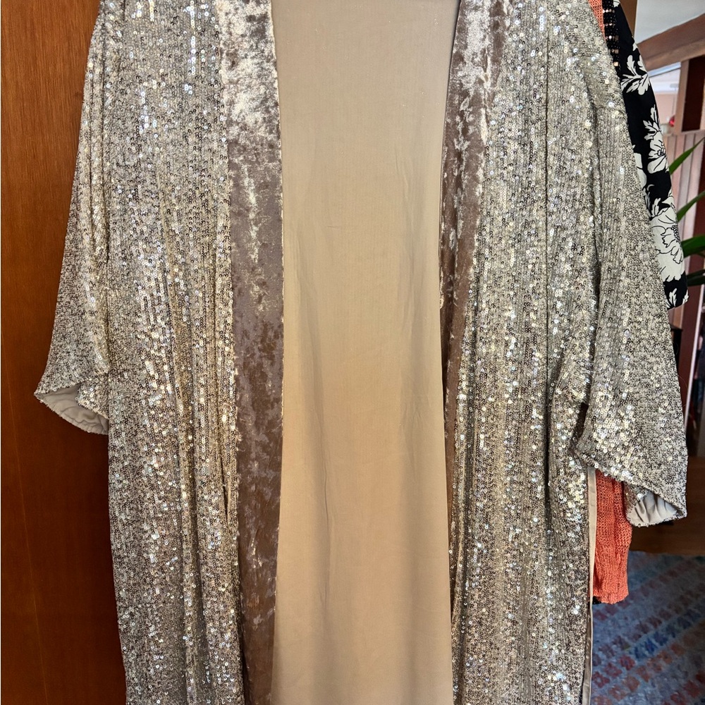Silver Sequin Kimono